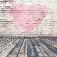 Greendecor poliester Tkanina 5x7ft Pink Heart Love FOOD Podpodine Bijela opekadna podna zida zida Fotografija