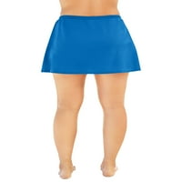 Kupaći kostimi za sve ženske plus veličine A-line s plivam suknje sa ugrađenim kratkim snopom plavim