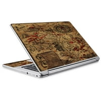 Kožnica za kožu za Acer Chromebook R Laptop vinil zamotavanje pirate karte arrrr Treasure Gold