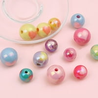 Kisor akrilni pljuženi krem ​​srčane perle za izradu privjesli, narukvice, ogrlice, nakit za izradu