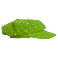 Ženska blistavica Sequin Trim Newsboy stil opuštena kapa kapa - vapno zelena
