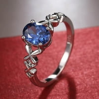 Heiheiup plavi kameni prsten ručno izrađeni rez vjenčani angažman nakit poklon plavi fasetirani cirkon