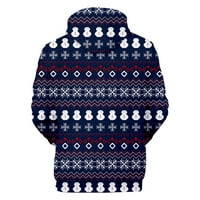 Cuoff Hoodie Božićni modni print labav čovjek i ženski tanki džemper s kapuljačom bež 4xl muške duksere