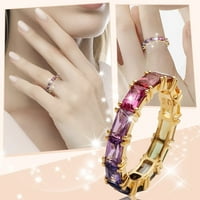 Amousa Exquisite Fashion Rainbow Circon Ženski modni prsten nakit