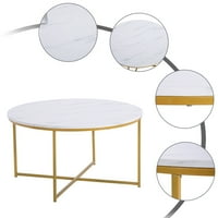 Fairnull mramor Jednostavan okrugli kafe stol [90x90x] bijela
