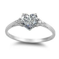 Huachen Prstenovi početni srčani prstenovi dame dame poklon nakit djevojke prstenje vjenčani prstenovi