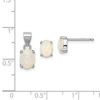 Ovalni privjesak za sterling srebrne reprodukcije Opal privjeske naušnice; za odrasle i tinejdžere;