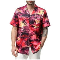 Huachen Hawaiian majica za muškarce, muškarci Vintage gumb dolje košulje za kuglanje kratkih rukava