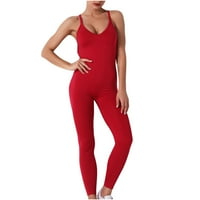 Airpow Clearence Ženske šivene čvrste boje Bešavne joge hlače Slim hip-up joga hlače crvena l