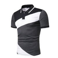 Dxhmoneyh Muška polo majica casual s kratkim rukavima Slim Fit Golf majica Bijela crna boja Clorblock