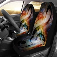 Set auto-sjedala pokriva glazbu Clef u prostoru sa zvijezdama Universal Auto prednja sjedala Zaštitni