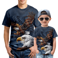 Majica 3D štampanje orao velike i visoke košulje za djecu kratkih rukava dječji kostim tinejdžeri, 100