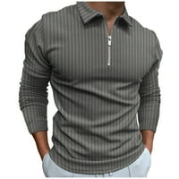 Entyinea Golf polo majice za muškarce s dugim rukavima sportski tenis majica xxl siva
