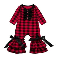 Odeerbi Baby Bodysuit lineette Oncee za Toddler Slatka novorođenčad Božićne odjeće Djevojke Rucket Romper