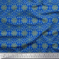 Soimoi plava pamučna proizvodna tkanina umjetnička cvjetna tiskana tkanina od dvorišta široka