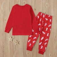 Dječje pantalone s dugim rukavima odijelo lično božićno štampanje okrugle vrat majice i elastične duge