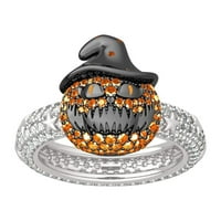 Amousa Halloween oblikovane prsten za rivertone Diamond Ring Elegantni prsten za rinestone žene Modni