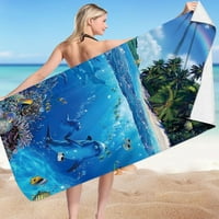 Cleance MicroFiber ručnik za plažu Super lagani šareni ručnik za kupanje otporna na plažu sa višenamjenskim