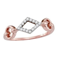 14k Rose Gold Okrugli dijamant Geometrijski modni prsten CTTW