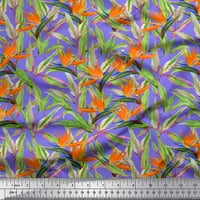 Soimoi Moss Georgette tkanina od lišća i tropskog cvijeta akvarel kotaika od tiskanog dvorišta