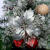 Keusen set božićnog cvijeća ukrasi blistaju cvjetni dodaci Xmas vijenac ukrasi za zabavu Kućni vjenčani