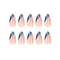 Francuski-stil umjetni nokti severi lažni nokti s plavom bijelom bojom podudaranje žena srednje stil