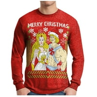 Tking modni muški košulje božićne okrugle ovratnike džemper proljeće i jesenske majice dugih rukava