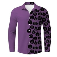 Purple Tshirts Majice za muškarce Muška jesenska ispiha Ležerne košulje dugih rukava Poliester