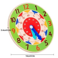 Feledorashia Time Naučite sat za djecu Brighter, tihi montessori-Wood Real Clock, savršene predškolske