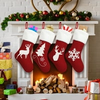 WEFLASH Personalizirane božićne čarape plišane čarape Pokloni i ukrasi za obiteljski odmor Xmas Party