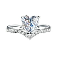 Zirkonski dijamantski dizajn u obliku ženskog srca