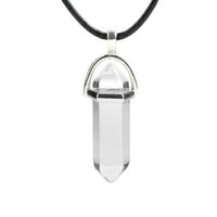 Qiaocaity Dame Day ogrlice ogrlicu Djevojka Kristalna ogrlica Hexagon nehrđajući čelik Privjesak lančana