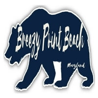 Breezy Point Beach Maryland Suvenir Vinil naljepnica za naljepnicu Medvjed dizajn