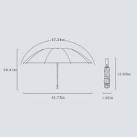 Awdenio Clearance Portable WindFoort Compact Travel Kišobran LED lampica Ručka Auto kišobran sa reflektirajućom