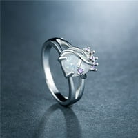 Jiyugala prstenovi za žene Angažovanje okrugle rez cirkone Vjenčani prstenovi nakit za žene za žene