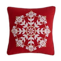 Thatch Home Joy Ptice od Levte Home - Dekorativni jastuk - Medaljon - crvena, bijela i taupe