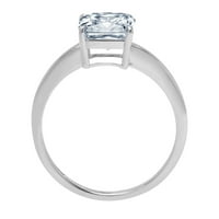 2. CT sjajan mostčići Clear Simulirani dijamant 18k bijeli zlatni pasijans prsten sz 3,75