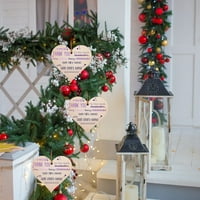 Njspdjh Božićni drveni znak Hanging Božićni ukras Božićno ukrašavanje srca u obliku srca 10 * 3,9 *
