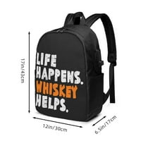 Život se događa viskija pomaže backpack laganom laptop backpack-u dan za školu putovanja ženama djevojke