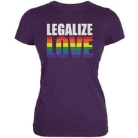 Legalizacija Love Rainbow Purple Juniors Meka majica - Medium