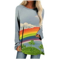 Ženska majica St. Patricke Irci Shamrocks Grafičke majice Gnome Clover Majica Y2K Ležerna bluza Slatki