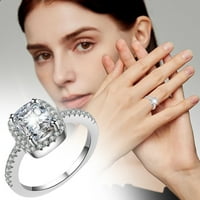 Kvadrat Rise Wave Ring Circon i dijamantni prsten za žene modni nakit Popularni dodaci za suprugu prstenje