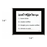 Recept za ledeni kafe crni uokvireni ispis zida Art