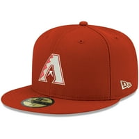 Muška nova era Red Arizona Diamondbacks bijeli logo 59fifty ugrađeni šešir
