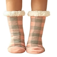 Calsunbaby božićne ženske čarape dame dame zadebljane pločice na čarapama srednje cijevi za jesen zima