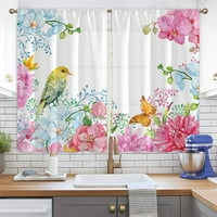 Yipa kuhinjske zavjese Luksuzni topper kratki panel šarena spavaća soba cvjetna print seoska kuća Polusnog