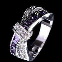 Prsten, prsten Rhinestone Inlaid Dekorativni aluminijumski dizajn dizajna prsta za zabavu