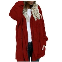 FIMKAUL ženski kardigan džemperi zimski pad plus veličine dugih rukava casual top nalje čvrsti džep