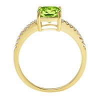 2.7ct jastuk rezan zeleni prirodni peridot 14K žuti zlatni godišnjički angažman prsten veličine 7.5