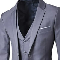 Muška odijela modna jakna prsluče trijem tri komada siva xxl